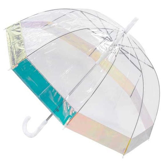 Clear Dome Umbrella With Iridescent Border