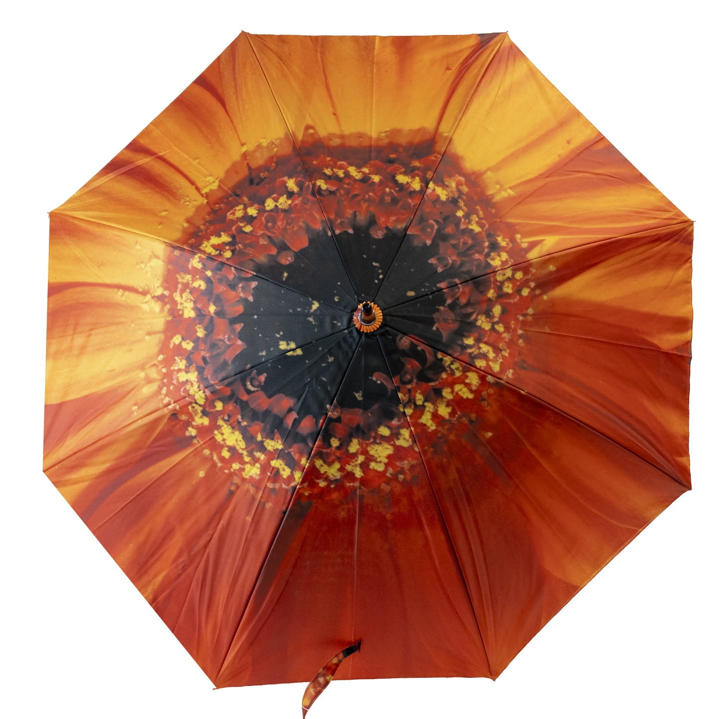 Double Canopy Auto Open Orange Flower Umbrella