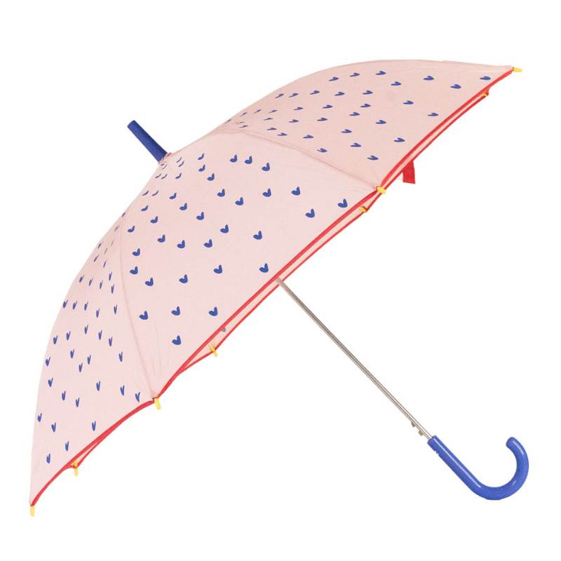 Girls Pink Umbrella - Heart Print